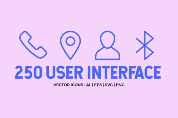 250 User Interface Line Icons for Versatile Design Needs