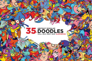 35 Abstract Doodle Illustrations: A Versatile Asset Pack for Modern Design Workflows